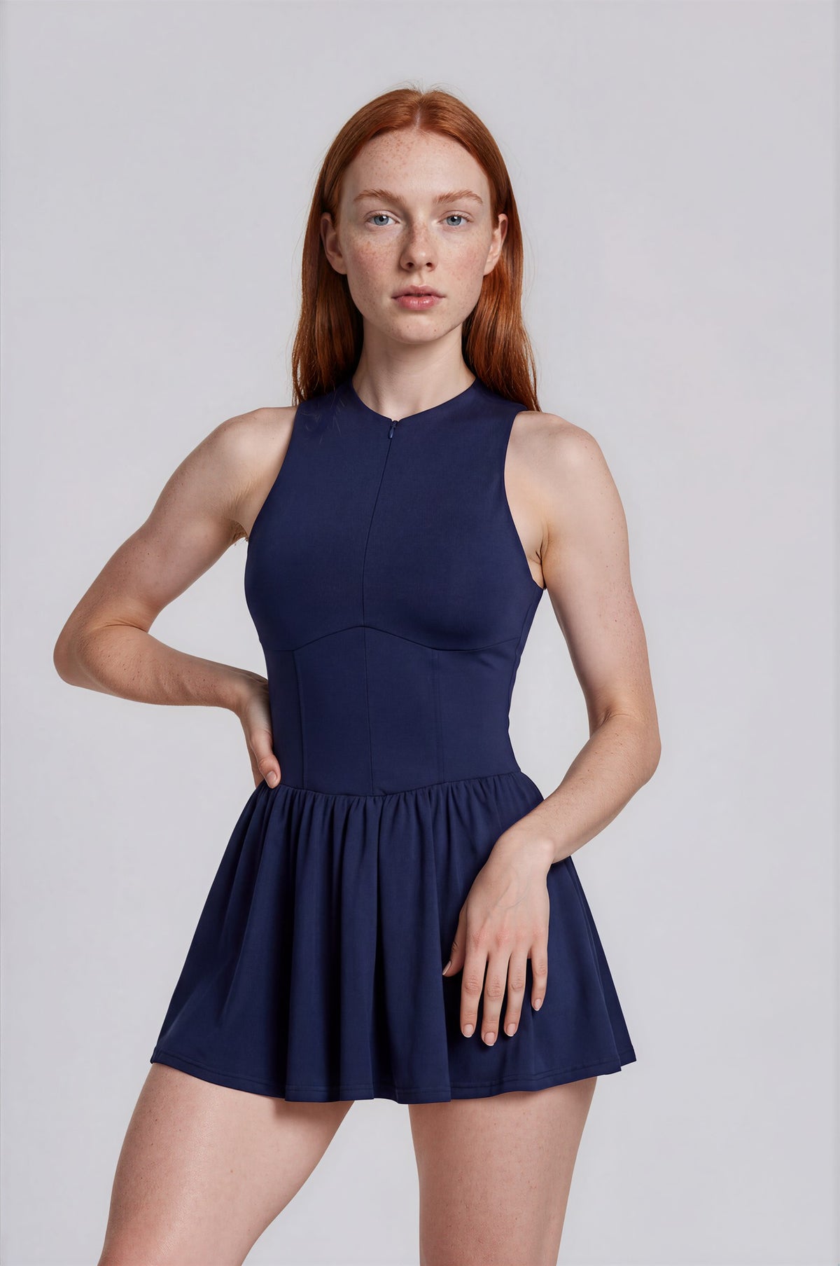 Aerona Court Dress Ink Front Detail
