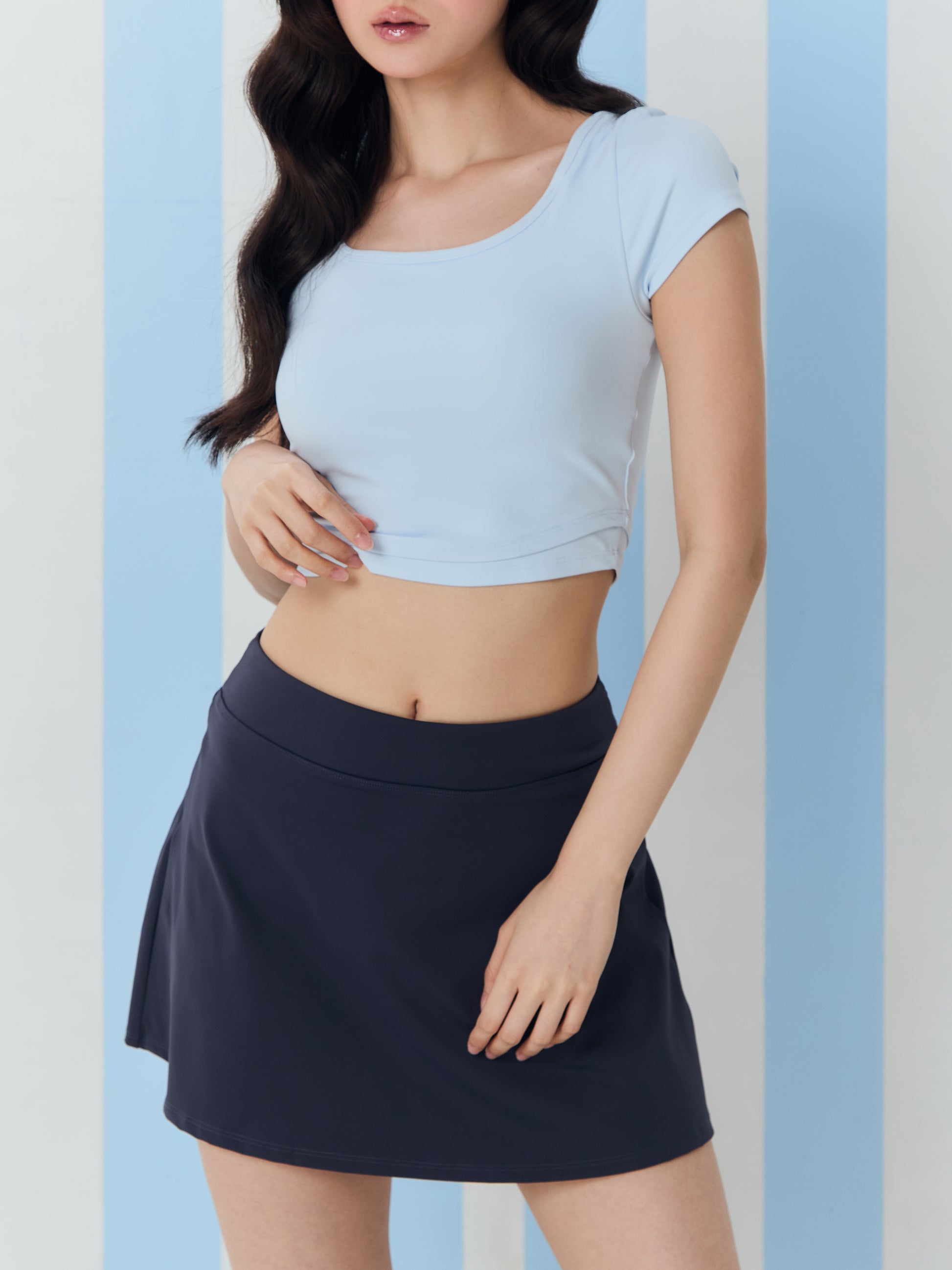Aerona Padel Skirt Ink Front view